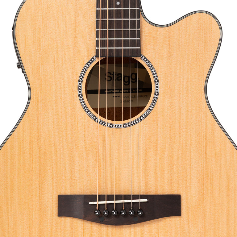 Guitarra Electroacustica Stagg SA25 ACE Auditorium Cutaway Tapa Abeto_04