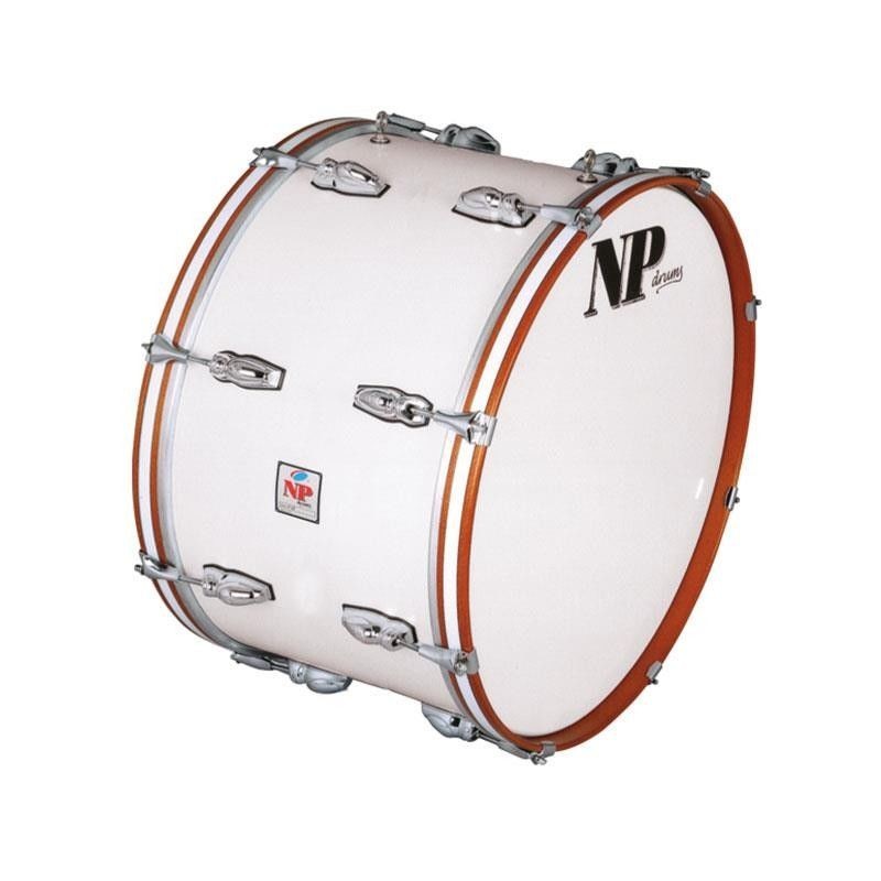 Bombo Banda NP Crome 55X35 cm, Casco Blanco, Aros Miel Ranura