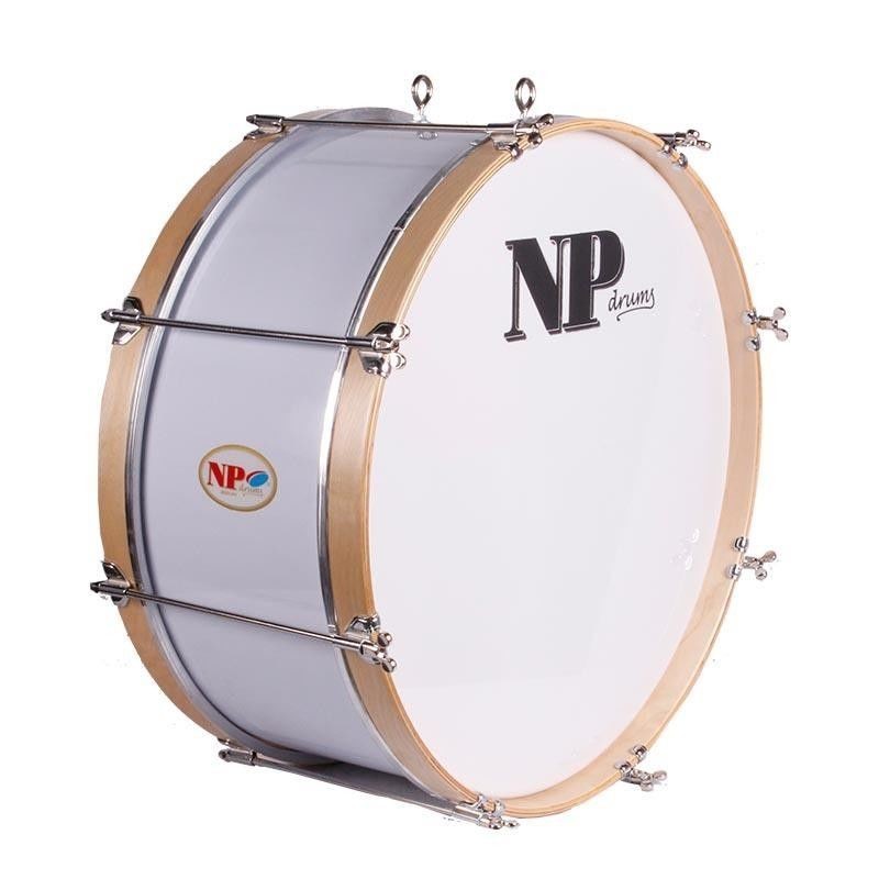 Bombo Charanga NP Crome 50X20 cm, Casco Blanco, Aros Natural