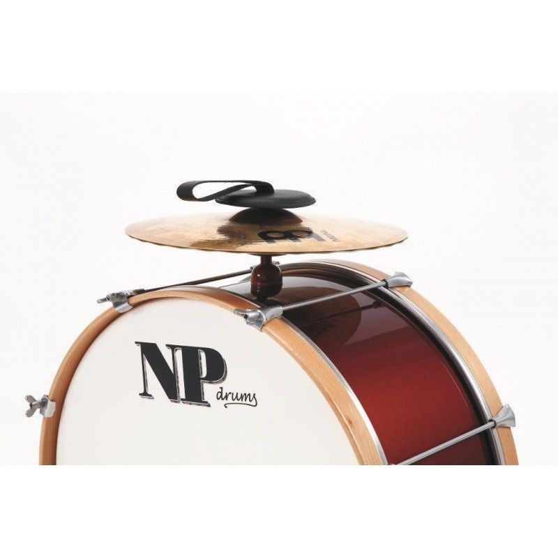 Bombo Charanga NP Crome 55X20 cm, Casco Rojo Vino, Aros Natural, Con Soporte Platillos