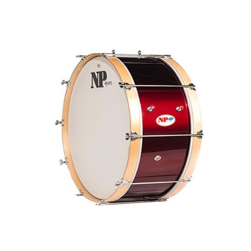 Bombo Charanga NP Crome 55X24 cm, Casco Rojo Vino, Aros Natural