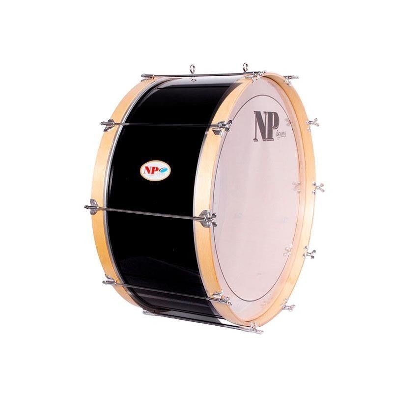 Bombo Charanga NP Crome 60X24 cm, Casco Negro, Aros Natural