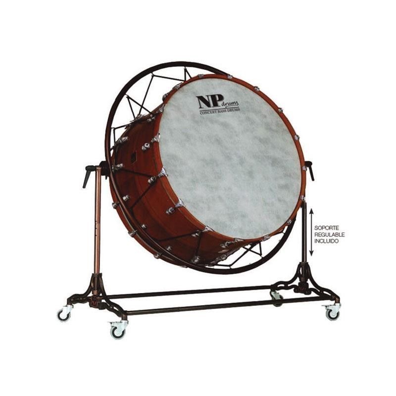 Bombo Concierto NP Crome 80X50 cm, Casco Miel, Aros Miel, Con Soporte