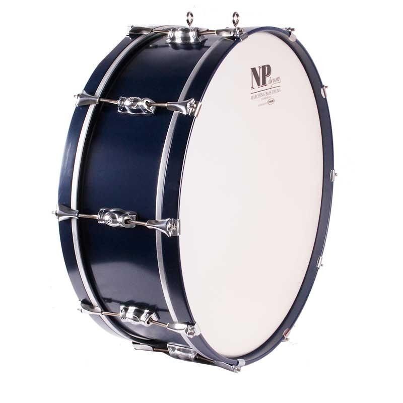 Bombo Marcha NP Crome 60X20 cm, Casco Azul Noche, Aros Azul Noche