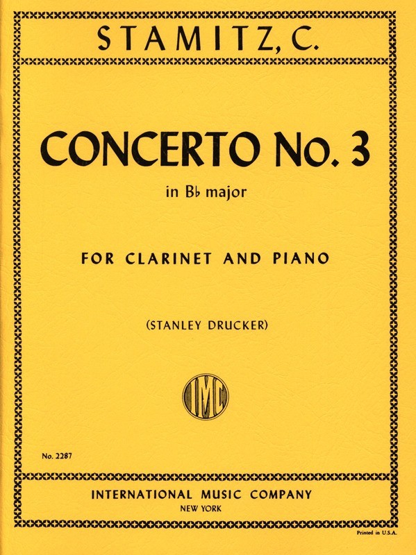 Concerto n3 in Bb Major / Reduc. Piano. Stamitz, C / Drucker, S.