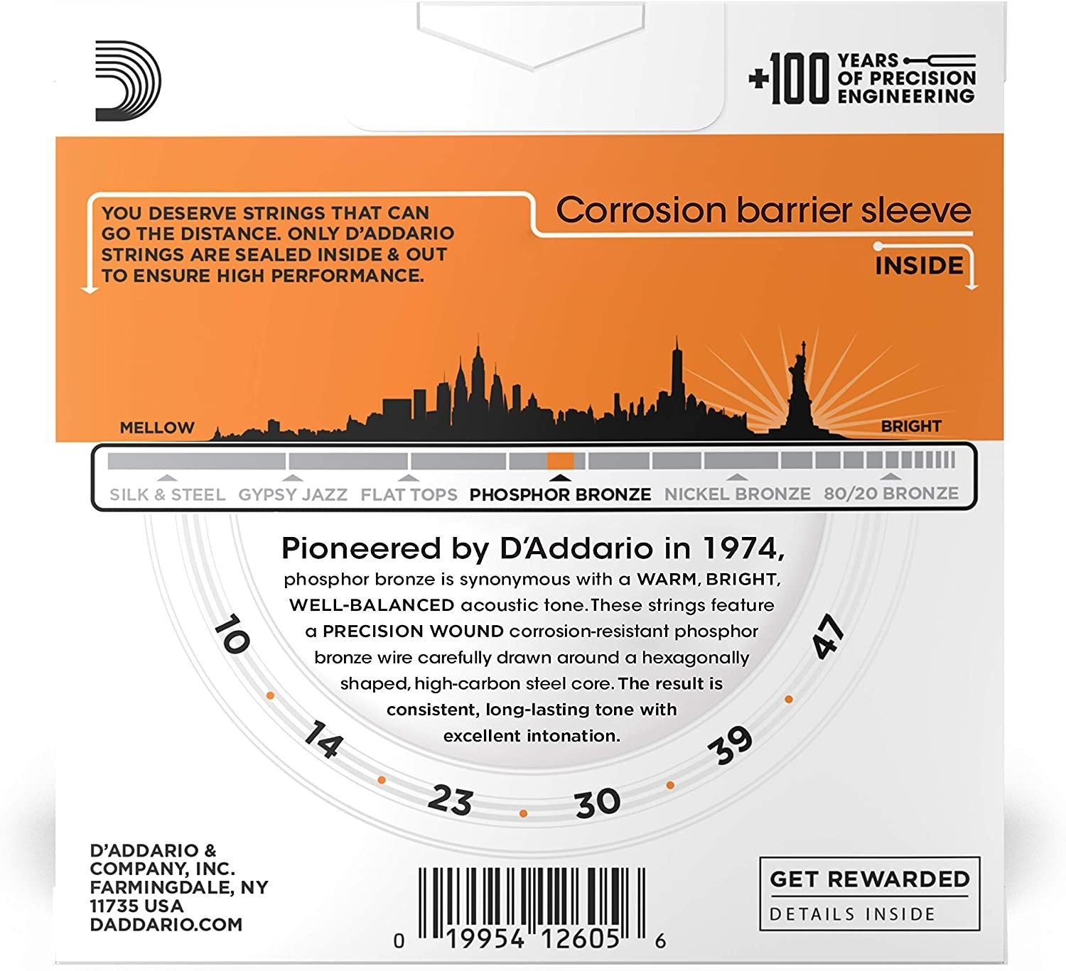 Juego Cuerdas Guitarra Acustica D'Addario EJ153D 010047