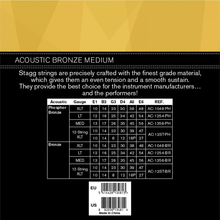 Juego Cuerdas Guitarra Acustica Stagg Bronce 13-56 AC-1356-BR_03