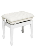 Banqueta Piano Hidraulica Concierto Stagg Blanco Brillo Tapa Vinilo Blanco PBH 850 WHP SWH_01