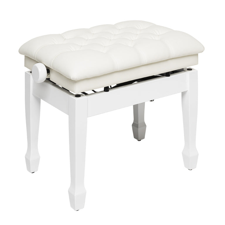 Banqueta Piano Hidraulica Concierto Stagg Blanco Brillo Tapa Vinilo Blanco PBH 850 WHP SWH_02