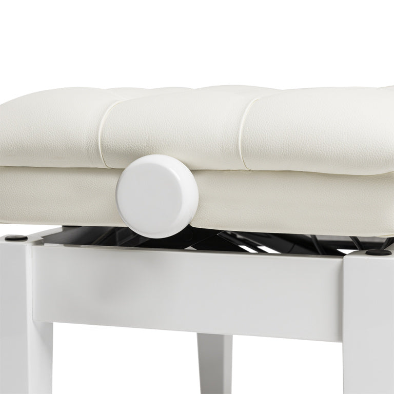 Banqueta Piano Hidraulica Concierto Stagg Blanco Brillo Tapa Vinilo Blanco PBH 850 WHP SWH_03
