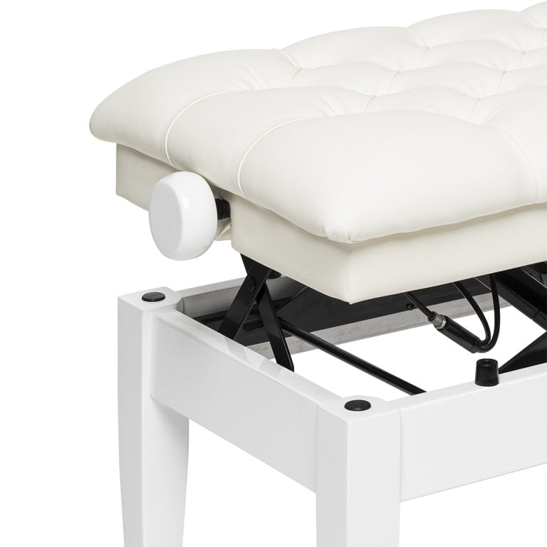 Banqueta Piano Hidraulica Concierto Stagg Blanco Brillo Tapa Vinilo Blanco PBH 850 WHP SWH_04
