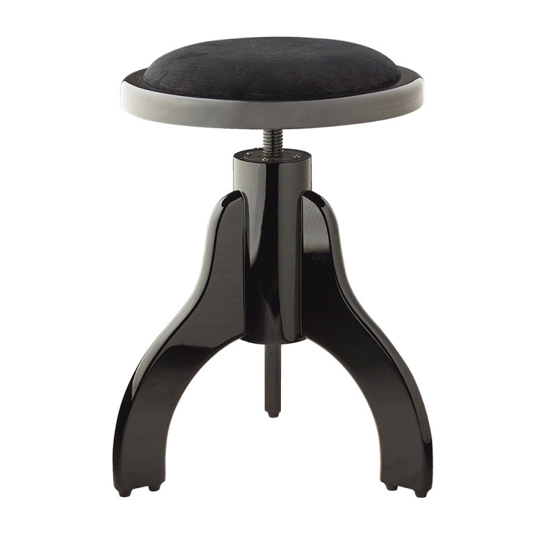 Taburete Piano Stagg Redondo Negro Brillo Tapa Terciopelo Negro PS35 BKP VBK_02