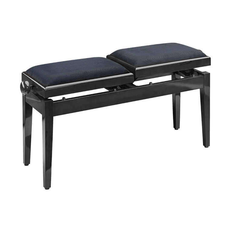 Banqueta Piano Doble Stagg Negro Brillo Tapa Terciopelo Negro PB245 BKP VBK_02