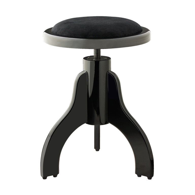 Taburete Piano Stagg Redondo Negro Mate Tapa Terciopelo Negro PS35 BKM VBK_02