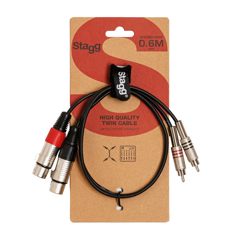 Cable Instrumento Stagg XLR - RCA 60cm S-Series STC060CMXF