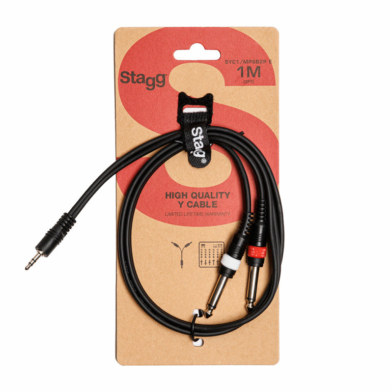 Cable Microfono Stagg Mini Jack 1m S-Series SYC1/MPSB2P E