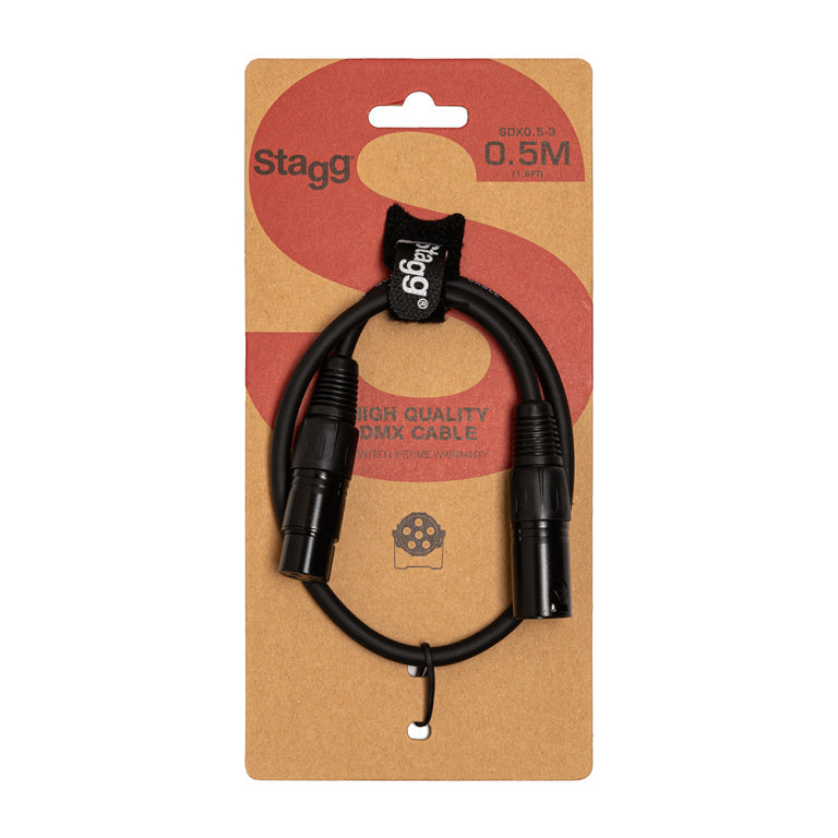 Cable DMX Stagg XLR 0.5m S-Series SDX0,5-3