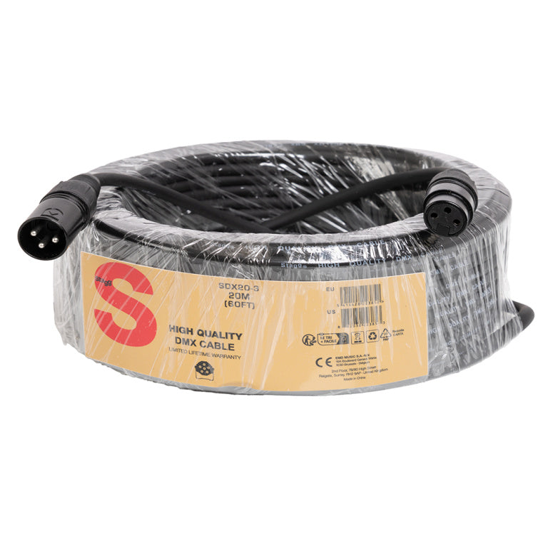 Cable DMX Stagg XLR 20m S-Series SDX20-3