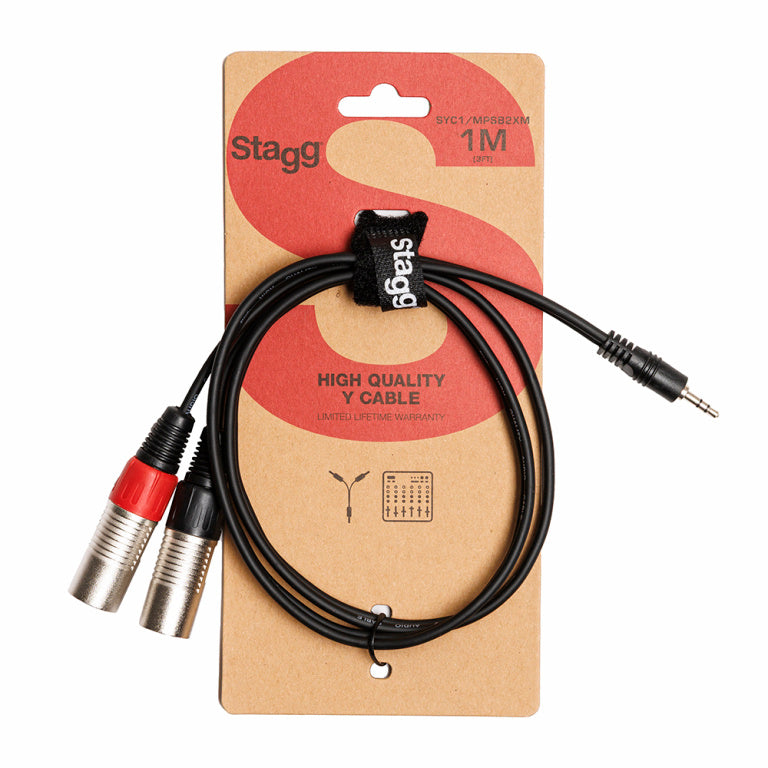 Cable Microfono Stagg XLR - Mini Jack 1m S-Series SYC1/MPSB2XM