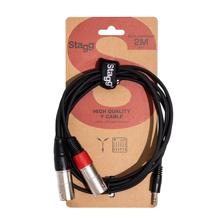 Cable Microfono Stagg XLR - Mini Jack 2m S-Series SYC2/MPSB2XM