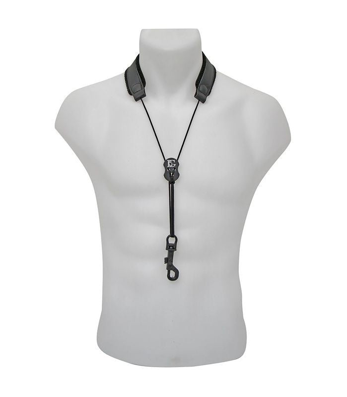 BG S-20SH Padded Leather Saxophone Neck Strap Black