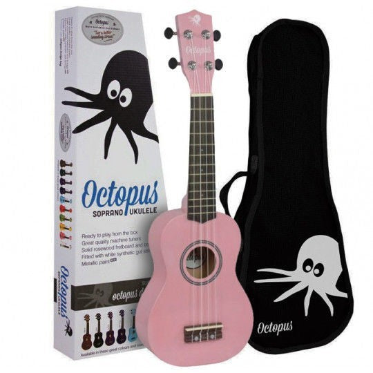 Ukulele Soprano Octopus Cor-de-rosa UK200PK