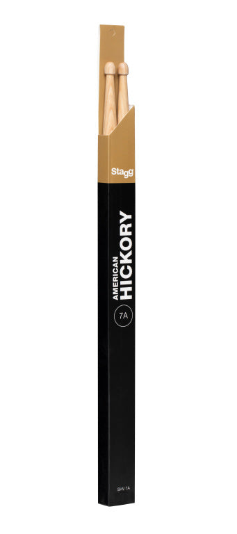Baquetas Bateria Stagg Hickory 7A Punta Madera SHV7A_01