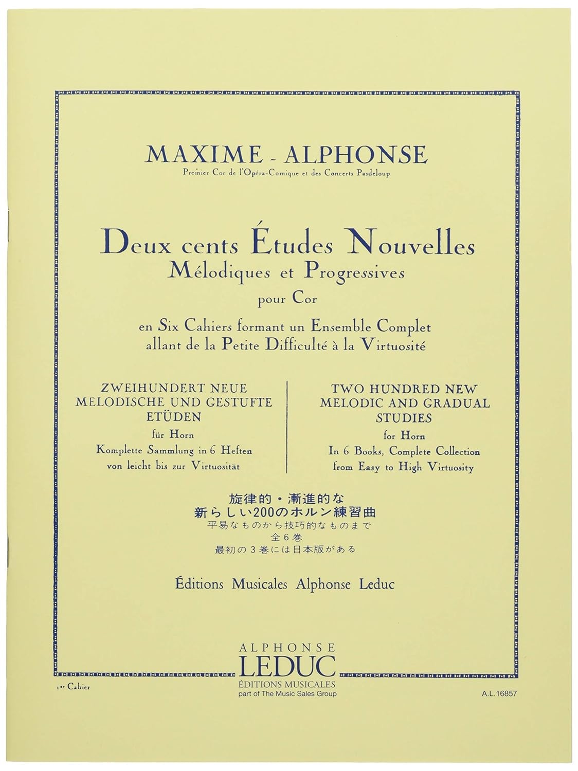 200 Estudos Novos Vol.1 Caderno. Trompa. Alphonse, M.