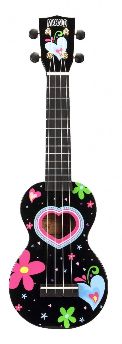 Ukelele Soprano Mahalo Art Corazon Negro MA1HEBK