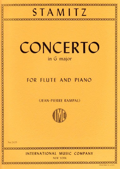 Concerto in G Major Op. 29 para Flauta Travesera y Piano. Stamitz, C.