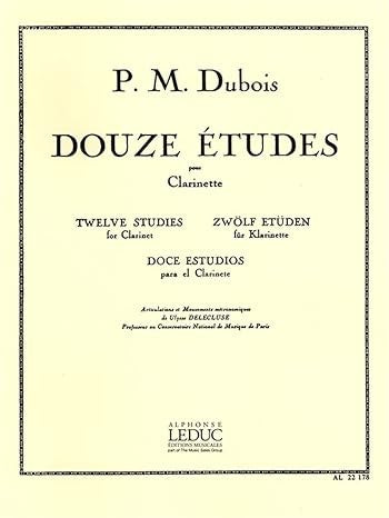 Doze Estudos para Clarinete. Dubois, P. M.