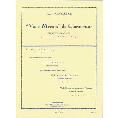 Vade Mecum du Clarinettiste, Six Etudes Speciales para Clarinete. Jeanjean, P.