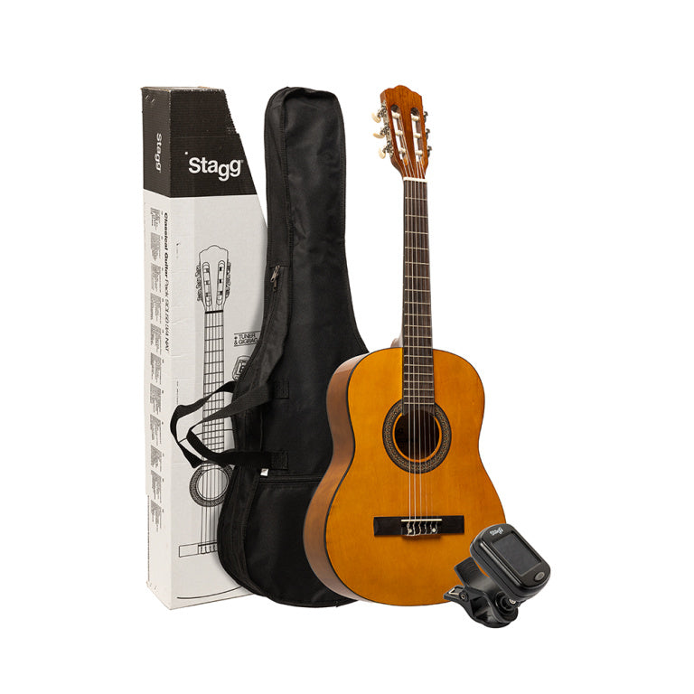 Pack Guitarra Clasica Stagg SCL50 Natural con Funda y Afinador_02