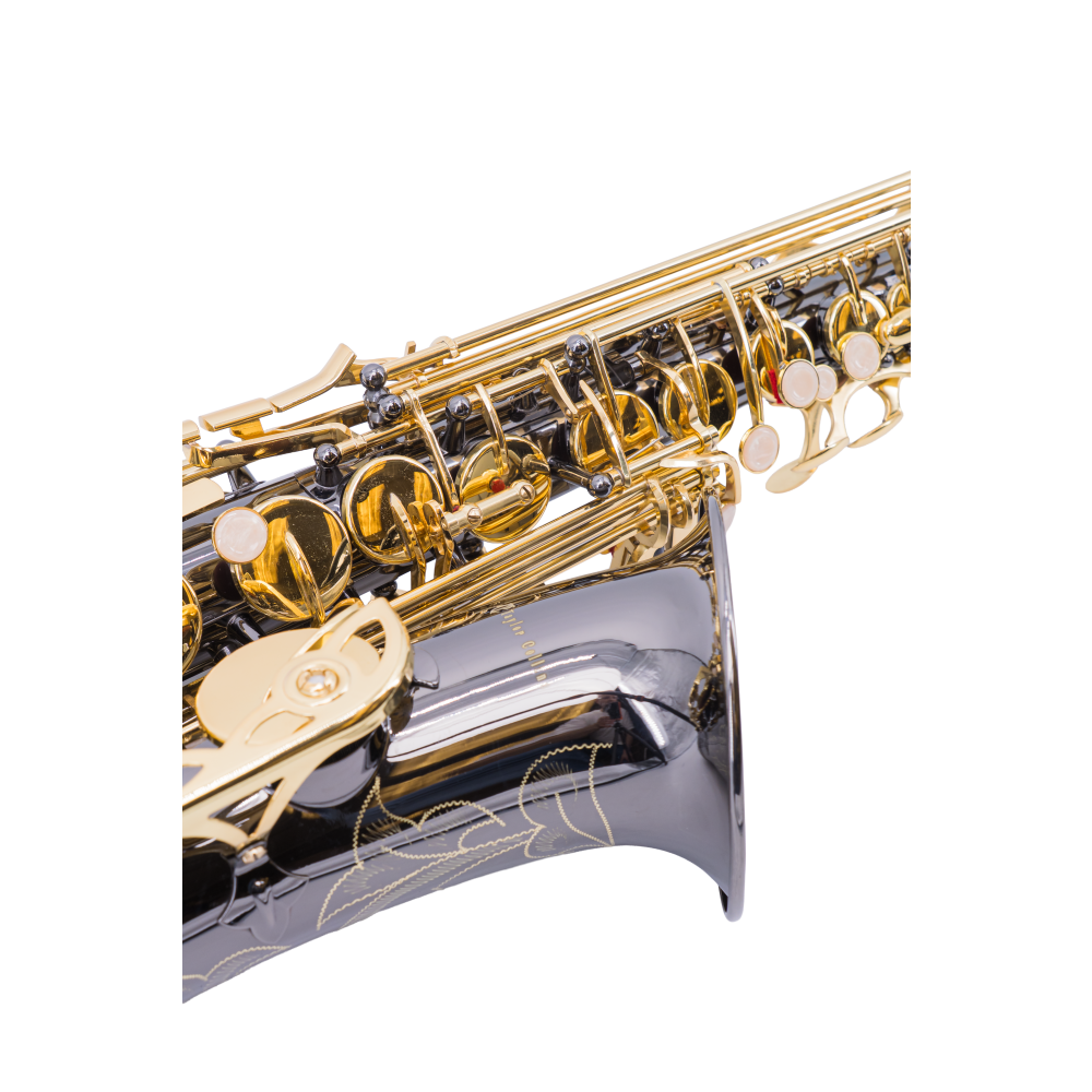 Saxofon Alto Taylor Collins TCAS-05 Negro Plateado Llaves Doradas