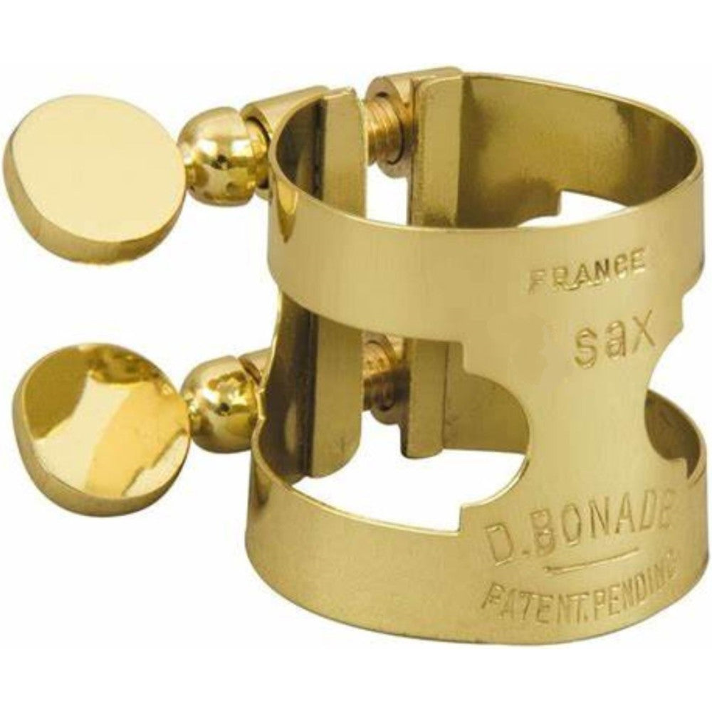 Abrazadera Saxofon Alto Bonade Invertida Lacada Oro Envejecido L2254UDGO