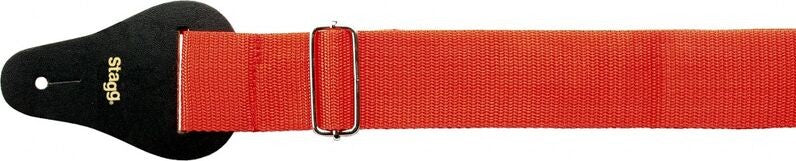 Stagg Nylon Guitar Strap Red Shoulder Pad