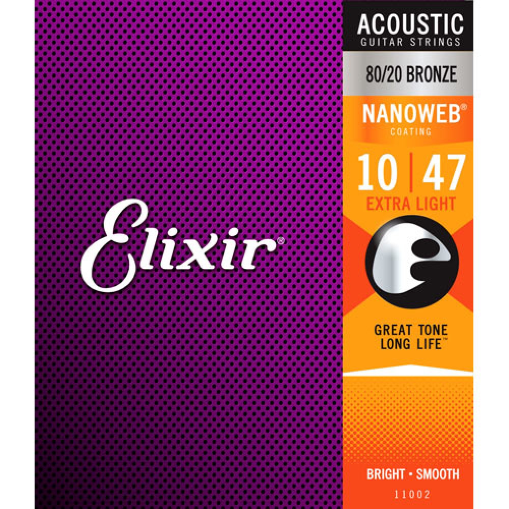 Juego Cuerdas Guitarra Acustica Elixir Nanoweb 11002 (1047)