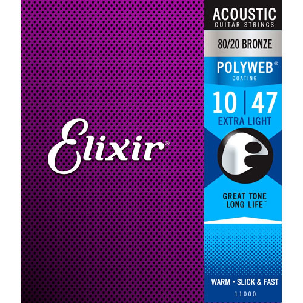 Elixir Polyweb Acoustic Guitar Strings 11000 (1047)