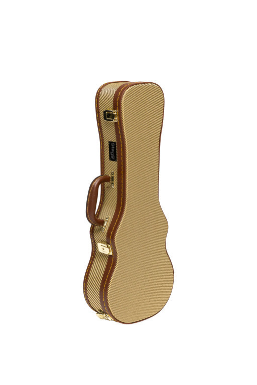 Estuche Ukelele Concierto Stagg Rigido Vintage Tweed Dorado GCX-UKC GD_01