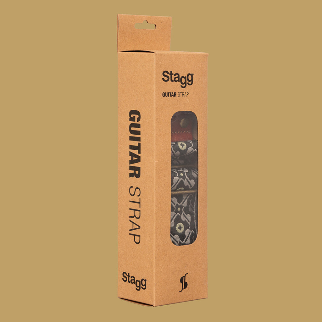 Correa Guitarra Stagg 30 Aniversario Gris - detalle terminal