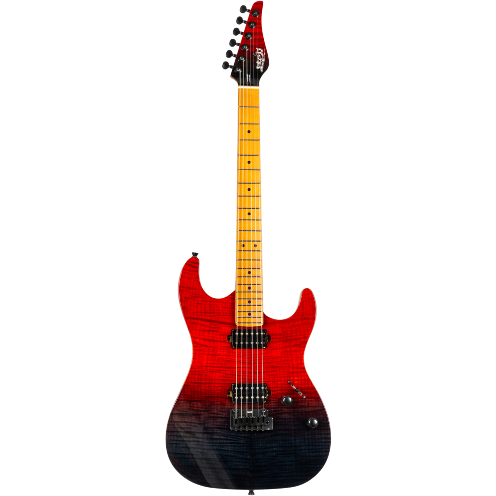 Guitarra Electrica Jet JS1000 Vulcano Transparent Red_01