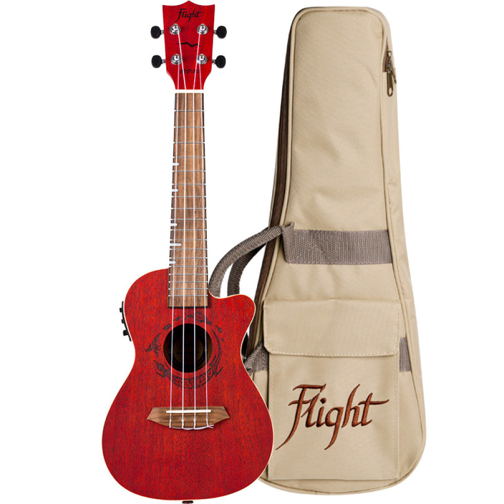 Ukelele Concierto Electroacustico Flight Gemstone DUC-380CEQ Coral_01