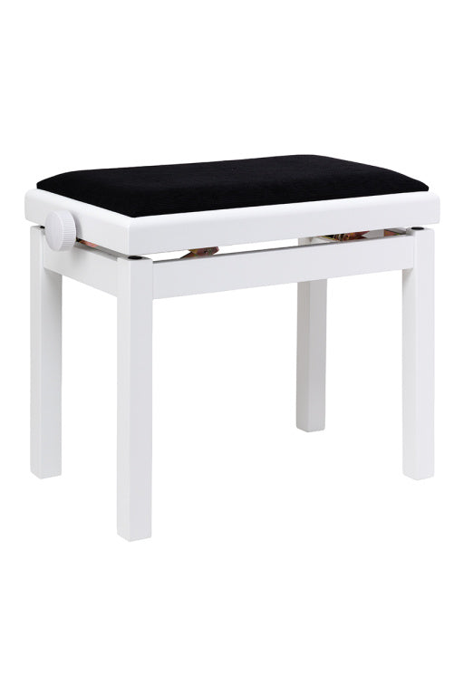 Banqueta Piano Stagg Blanco Mate Tapa Terciopelo Negro PB06G WHM VBK_02