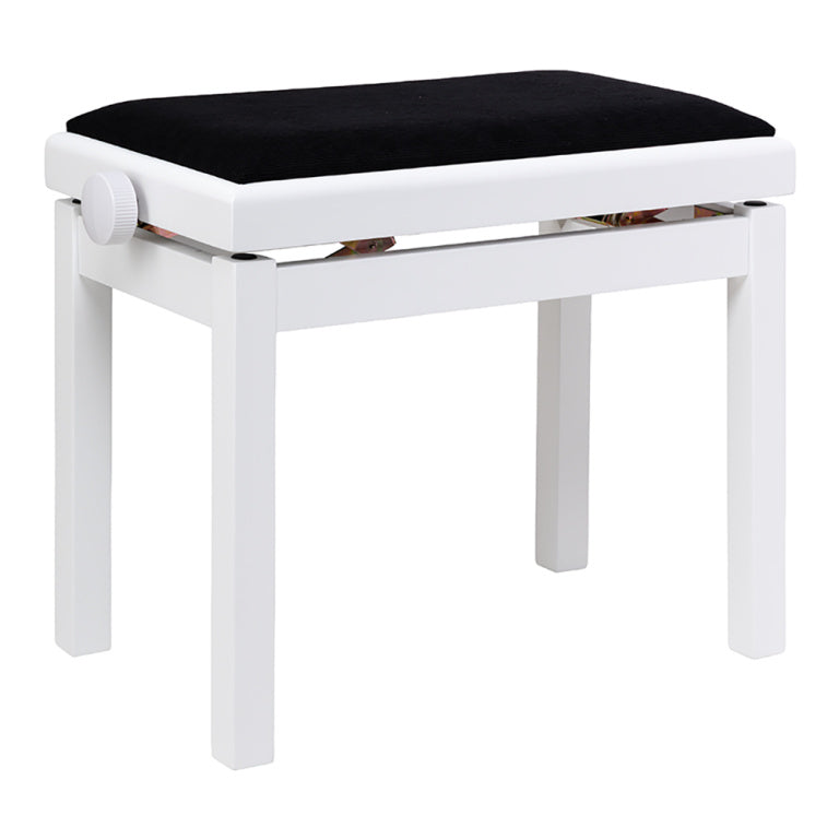 Banqueta Piano Stagg Blanco Mate Tapa Terciopelo Negro PB06G WHM VBK_03