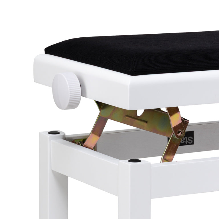 Banqueta Piano Stagg Blanco Mate Tapa Terciopelo Negro PB06G WHM VBK_04