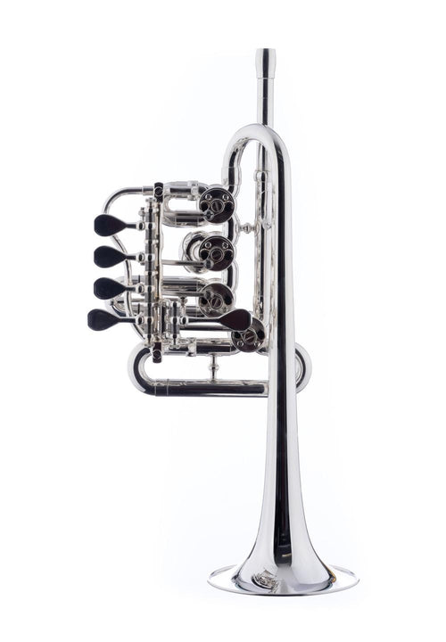 Schagerl Piccolo Trumpet Bb/A Rotary Valves Silver Plated