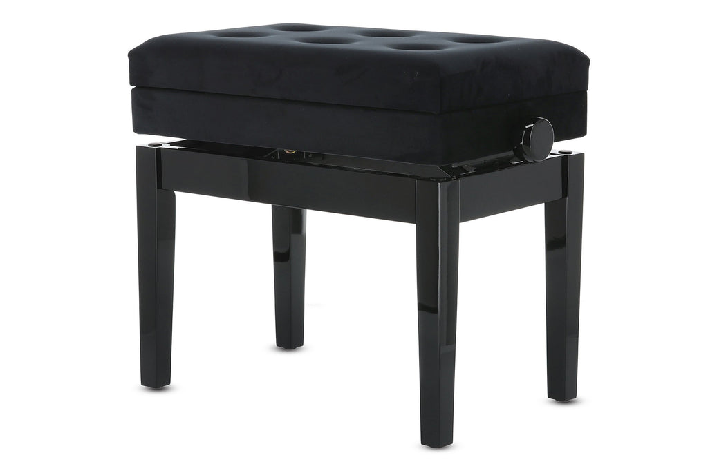 Banqueta Piano Deluxe Compartment Negro Brillante