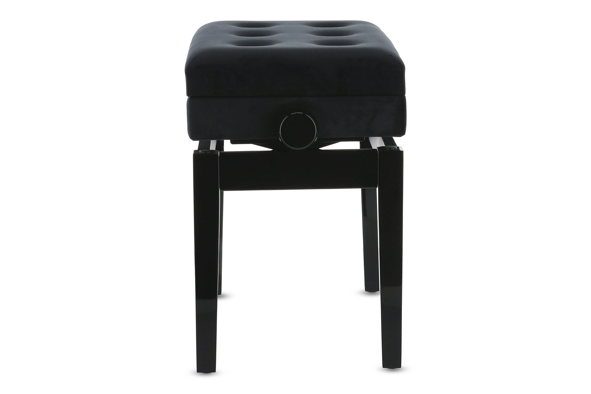 Deluxe Piano Bench with Compartment, Gloss Black