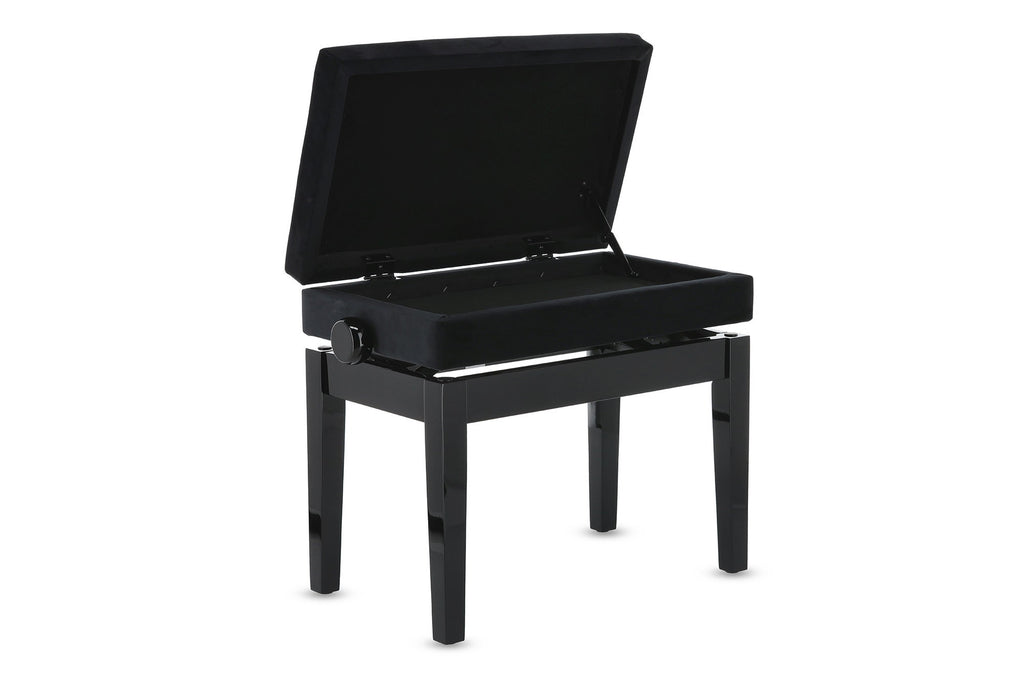 Banqueta Piano Deluxe Compartment Negro Brillante
