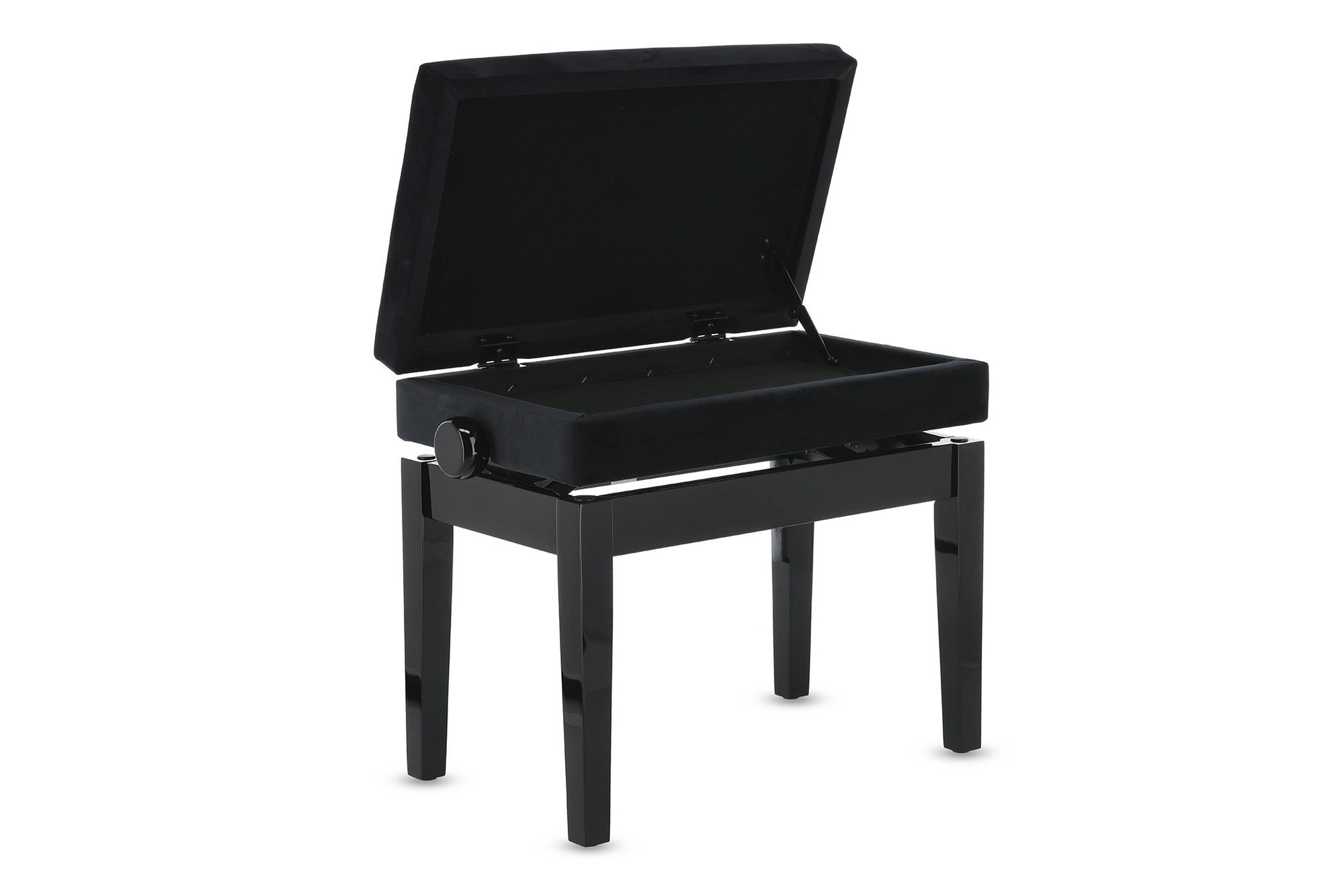 Banqueta Piano Deluxe Compartment Negro Brillante